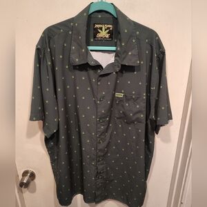 Dixxon Flannel Co. Men's 2X Chronic Weed Leaf Print Casual Button Down Shirt